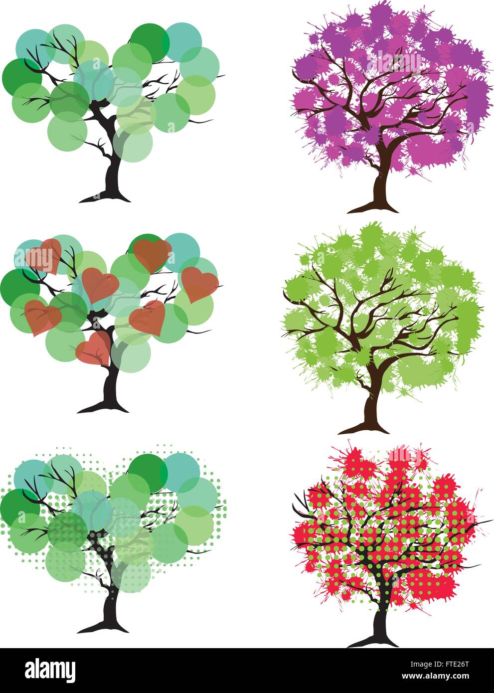 vector illustration of a set of trees Stock Vector Image & Art - Alamy