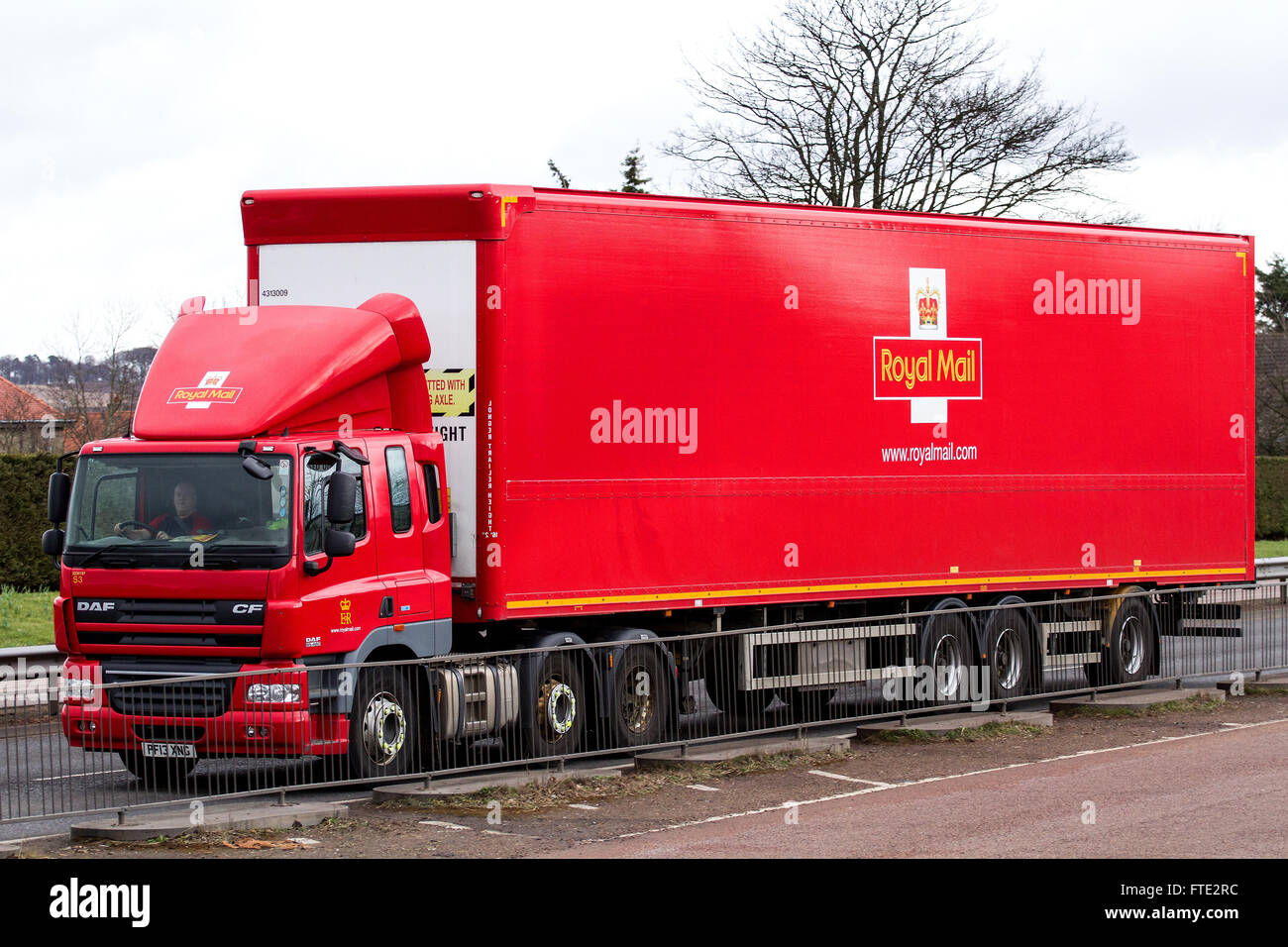 A Royal Mail articulated lorry travelling along the Kingsway West Dual
