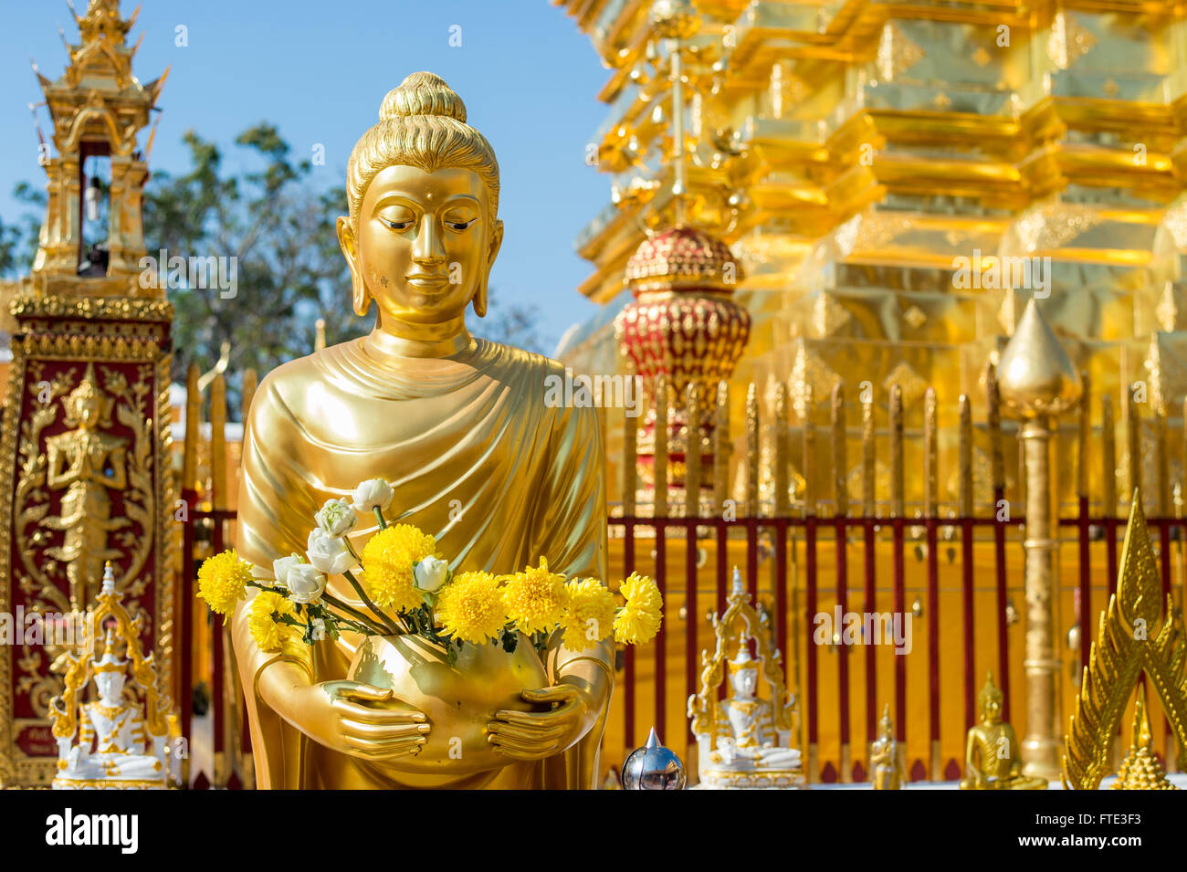 Buddha image at Wat Phra That Doi Suthep in Chiang Mai, Thailand Stock ...