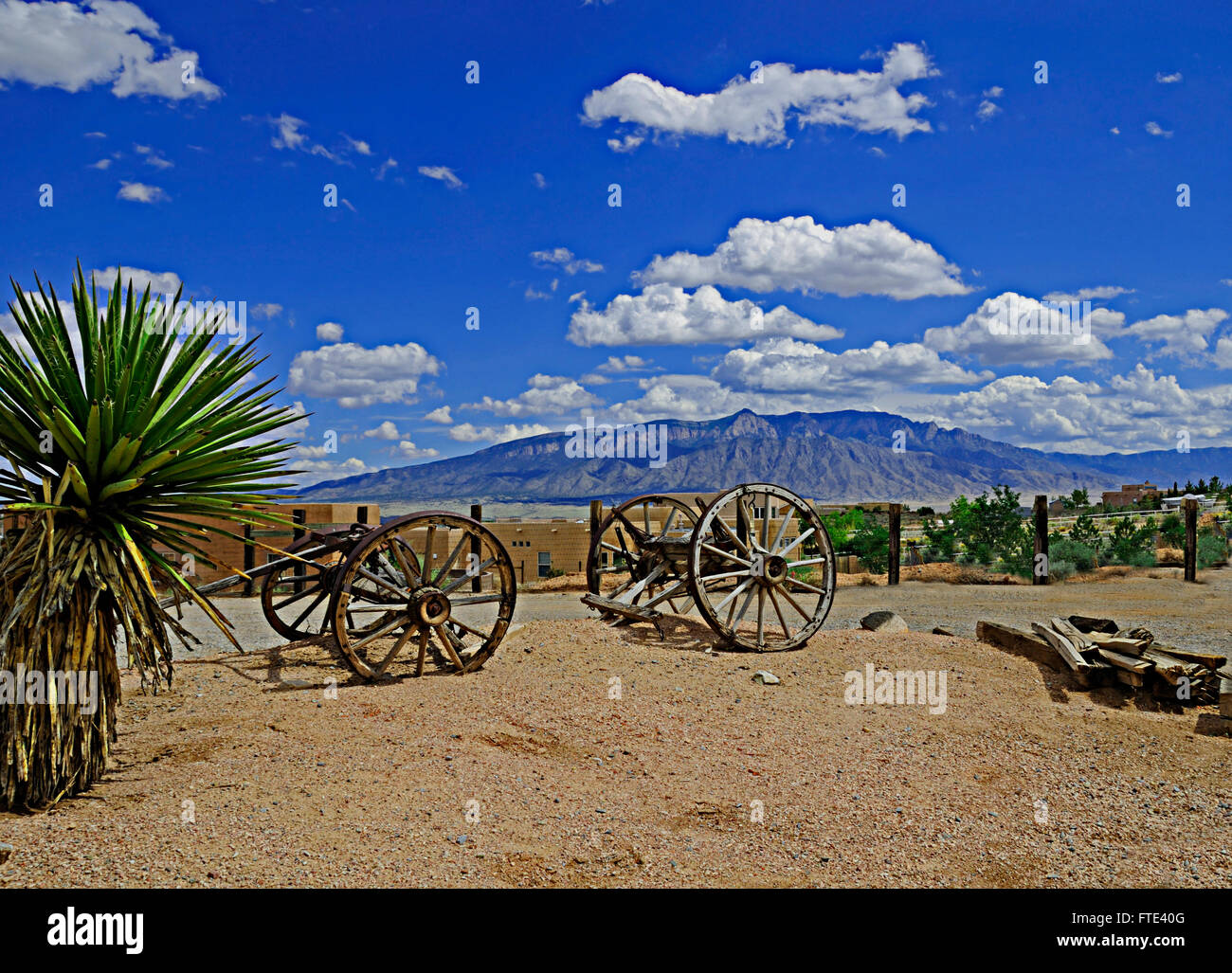 Sandia mountains from Rio Rancho, New Mexico near Albuquerque. Stock Photo