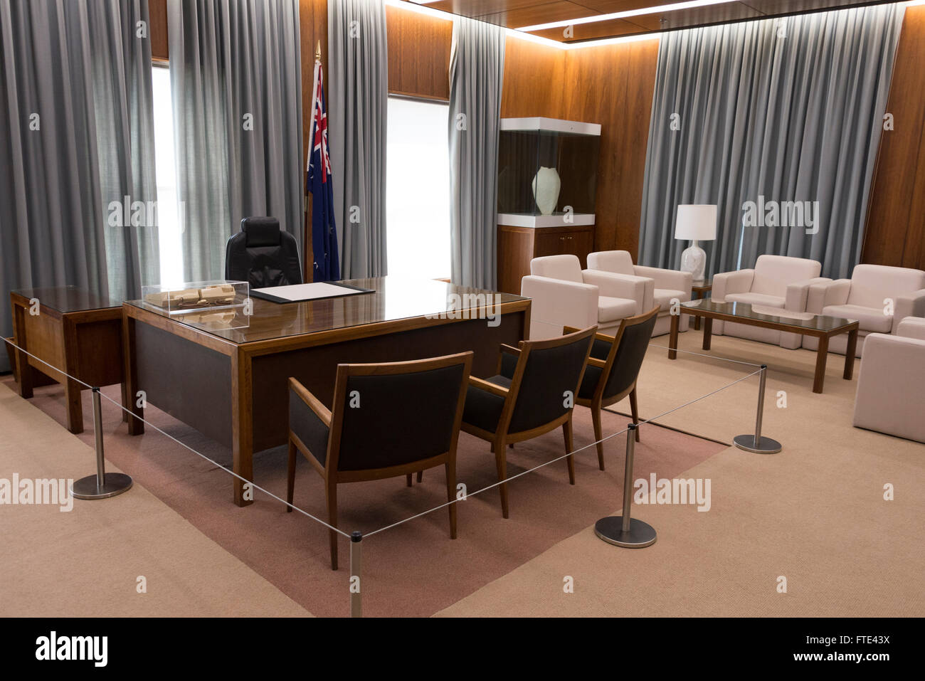 The Australian Prime Minister's office in the Old Parliament House that served the country for 61 years in Canberra, Australia. Stock Photo