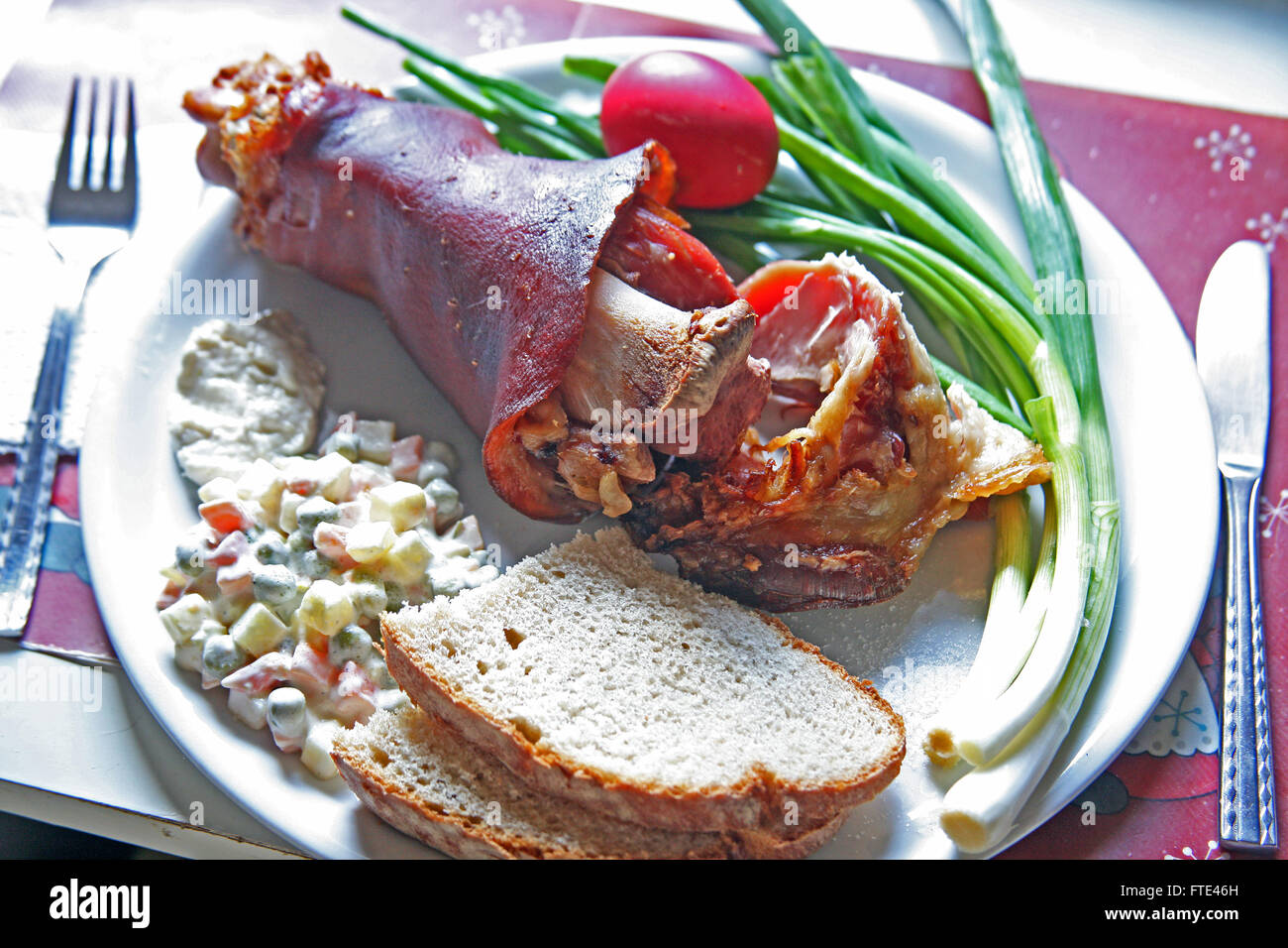 Croatian country style Easter breakfast,Europe,1 Stock Photo