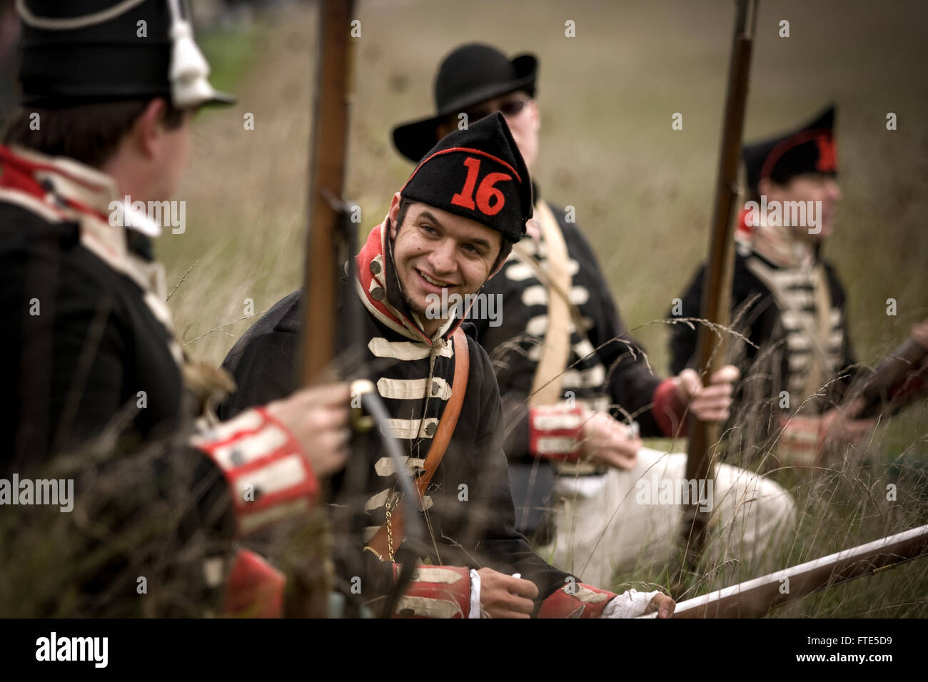 London, Ont., Canada. Re-enactors portray a battle as part of the war of 1812 is in Southwestern Ontario Canada. Over the course Stock Photo