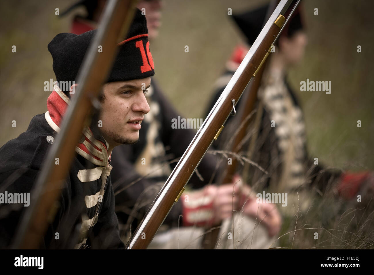 London, Ont., Canada. Re-enactors portray a battle as part of the war of 1812 is in Southwestern Ontario Canada. Over the course Stock Photo