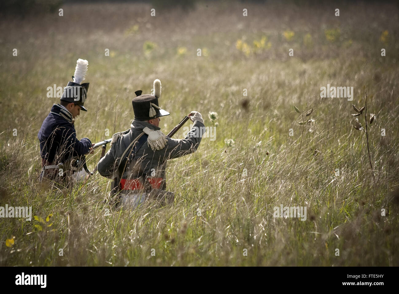 London, Ont., Canada. Re-enactors portray a battle as part of the war of 1812 is in Southwestern Ontario Canada. Over the course Stock Photo