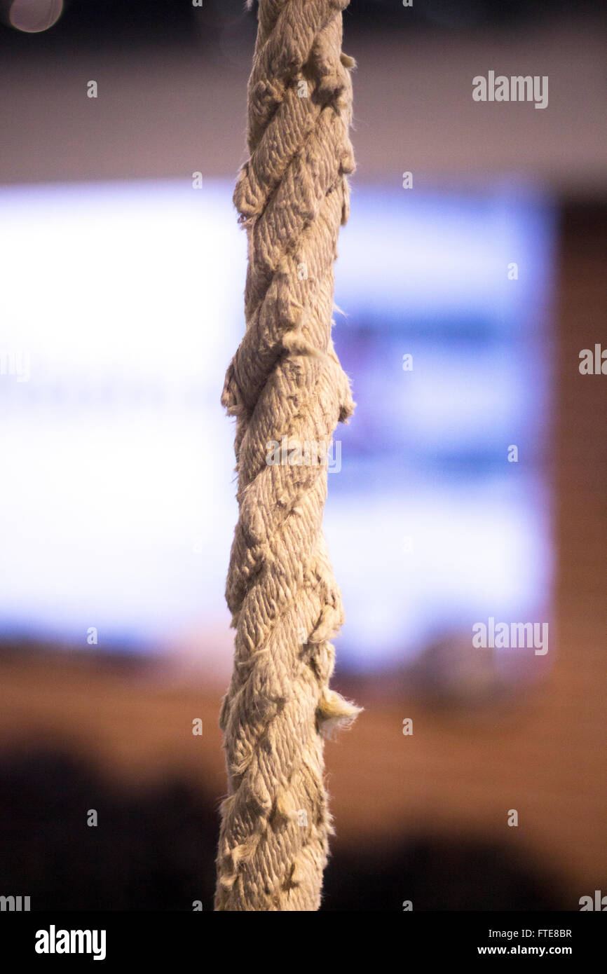 Climbing exercise rope in crossfit, bodybuilding and weight training weights gym Stock Photo Alamy