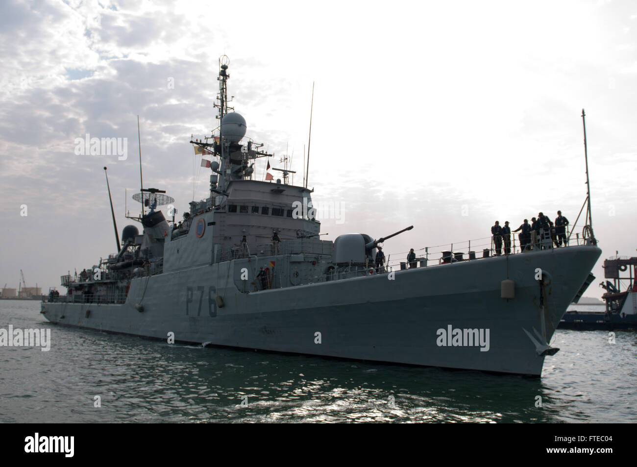 DAKAR, Senegal (March 13, 2014) Spanish patrol ship Infanta Elena (P 76) returns to Dakar following Exercise Saharan Express 2014, an annual international maritime security cooperation exercise designed to improve maritime safety and security in West Africa. (U.S. Navy photo by Mass Communication Specialist 1st Class David R. Krigbaum/ Released) Stock Photo