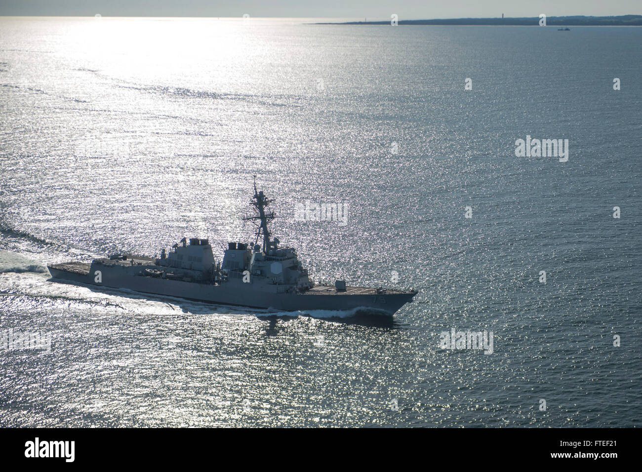 140615-N-EZ054-158  BALTIC SEA (June 15, 2014) - The Arleigh Burke class guided-missile destroyer USS Oscar Austin (DDG79) is underway during Baltic Operations (BALTOPS) 2014. Now in its 42nd year, BALTOPS is an annual, multinational exercise to enhance maritime capabilities and interoperability, and to support regional stability. (U.S. Navy photo by Mass Communication Specialist 3rd Class Luis R. Chavez Jr/Released) Stock Photo