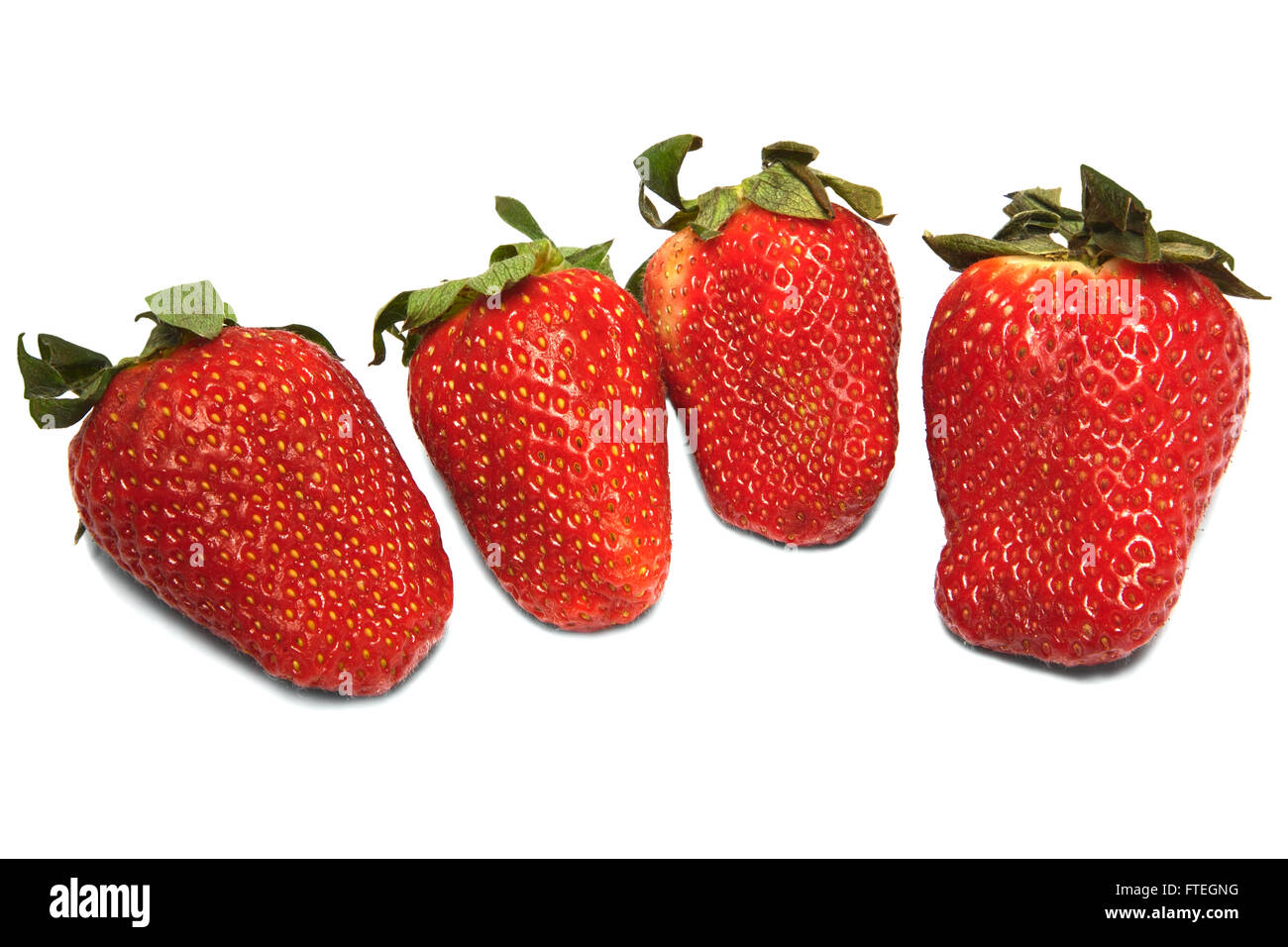 Fresh and ripe strawberry on a white background Stock Photo