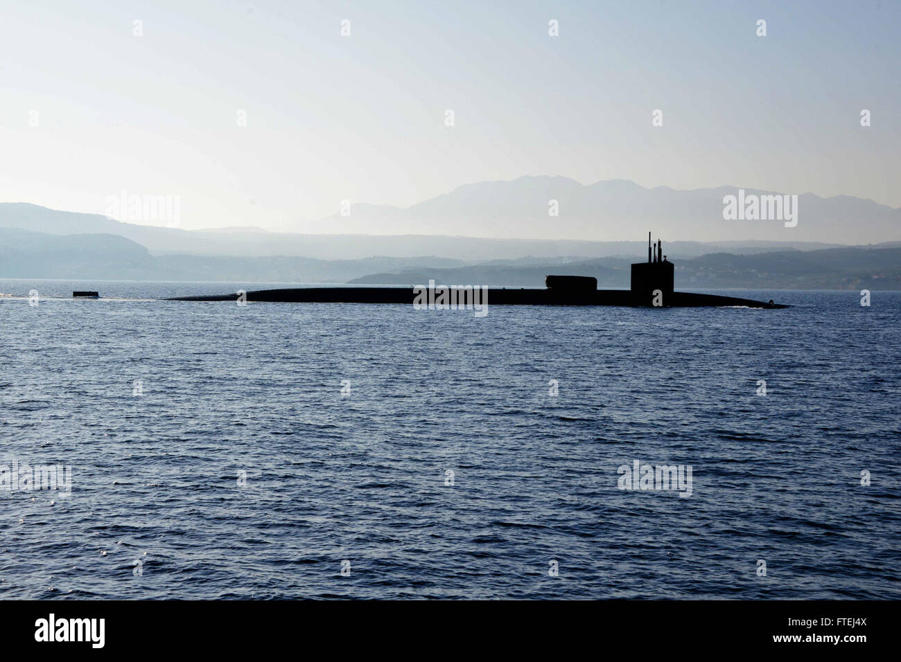 SOUDA BAY, Greece (Nov. 5) - The Ohio-class guided-missile submarine USS Florida (SSGN 728) enters Souda Bay during a scheduled port visit. Florida, homeported in Kings Bay, Ga., is conducting naval operations with allies in the U.S. 6th Fleet area of operations in order to advance security and stability in Europe. ) Stock Photo