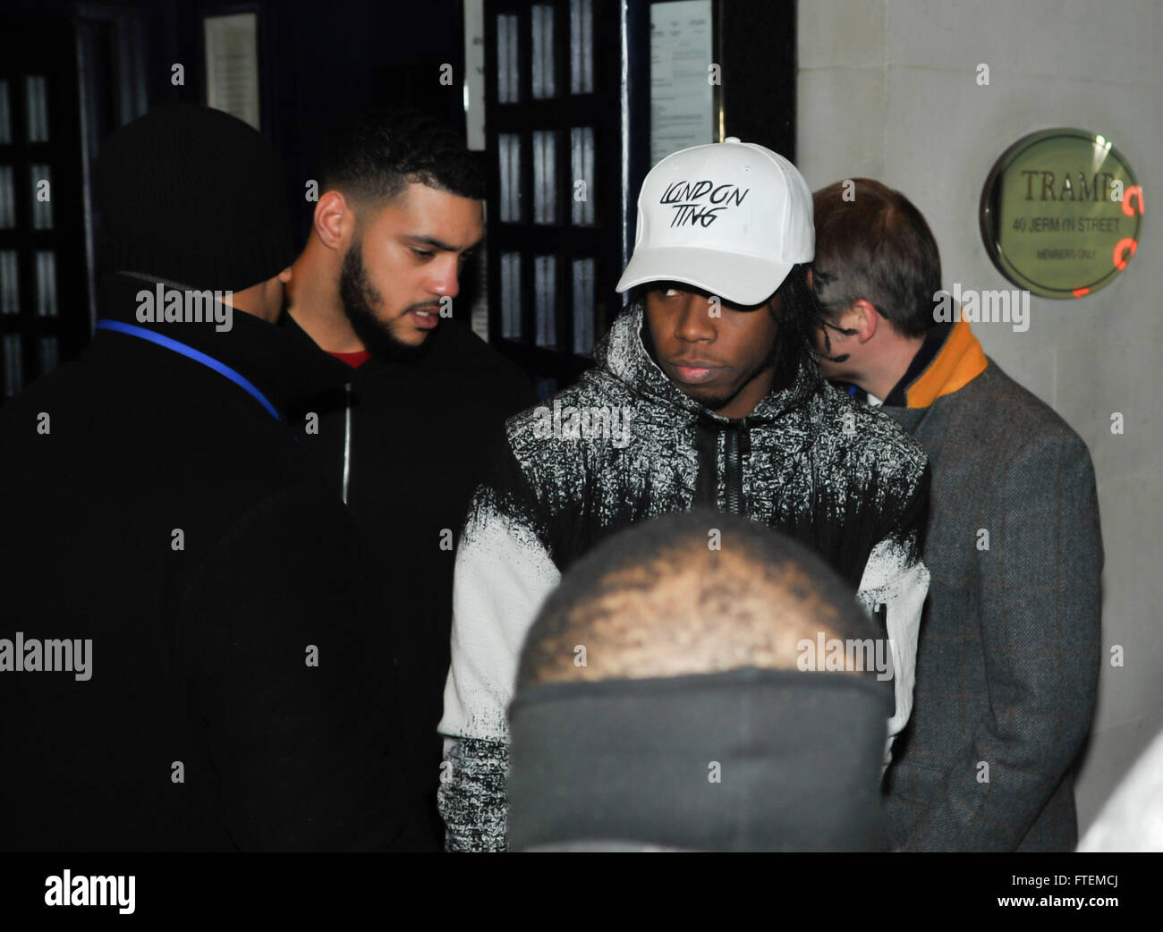 Section Boys Rapper Section Boyz leave Tramp nightclub after BRITS party Featuring: Section ...