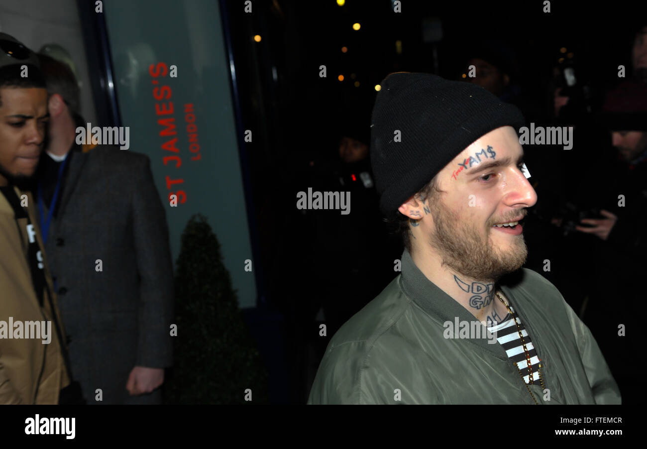Section Rapper Section Boyz leave Tramp nightclub after BRITS party Featuring: Section ...