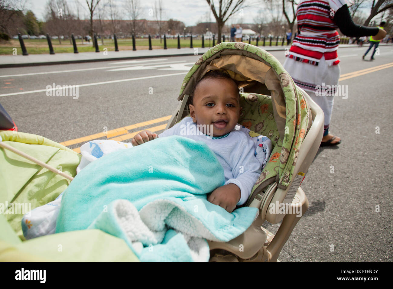African-American baby in carriage - USA Stock Photo