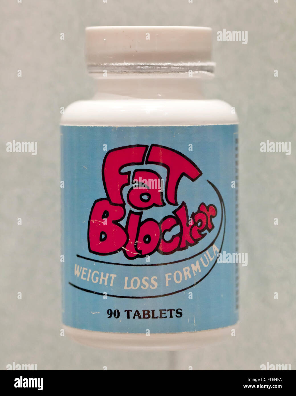 Fat Blocker pill bottle (diet pills) - USA Stock Photo