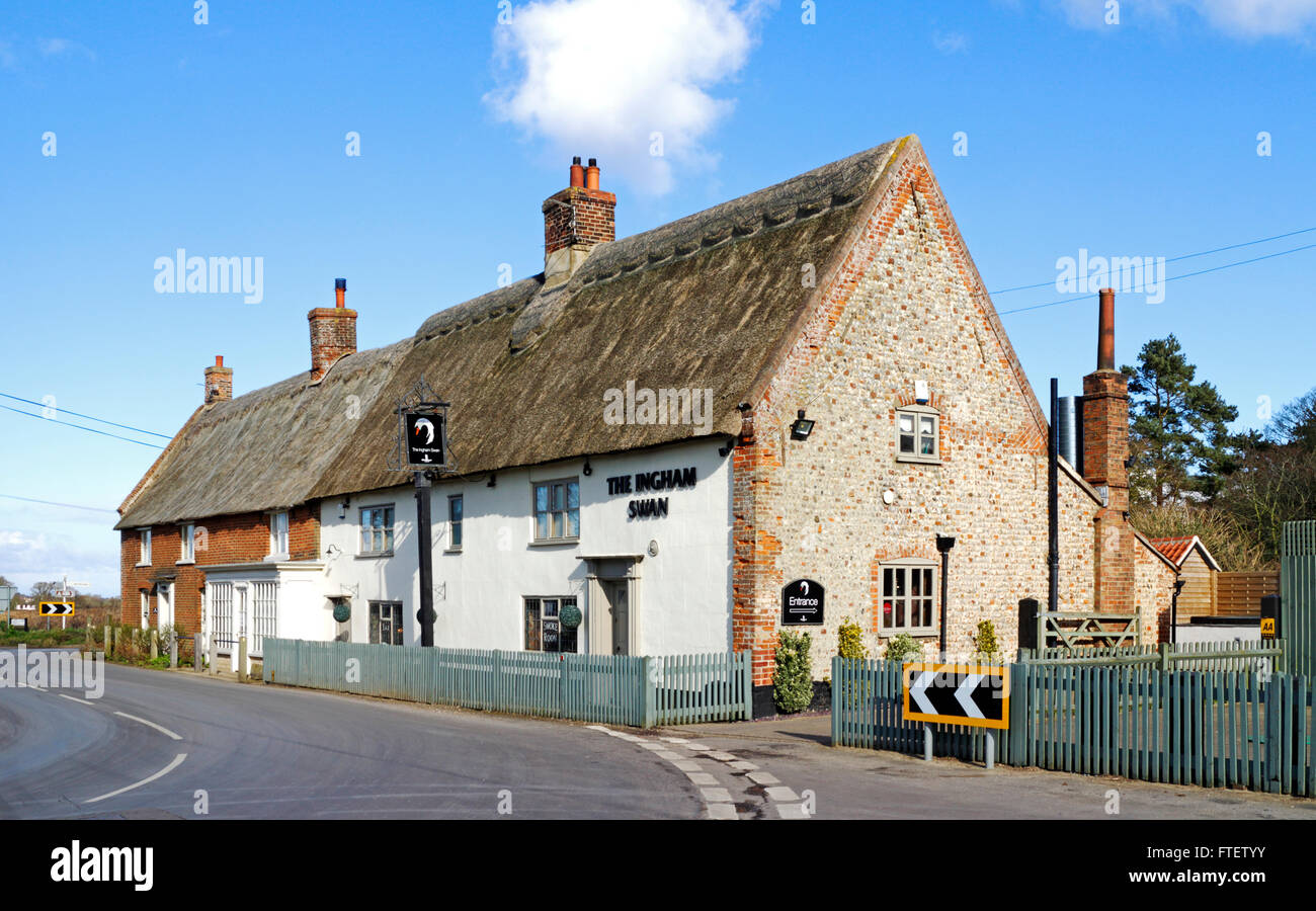 A view of the historic Swan Inn at Ingham, Norfolk, England, United