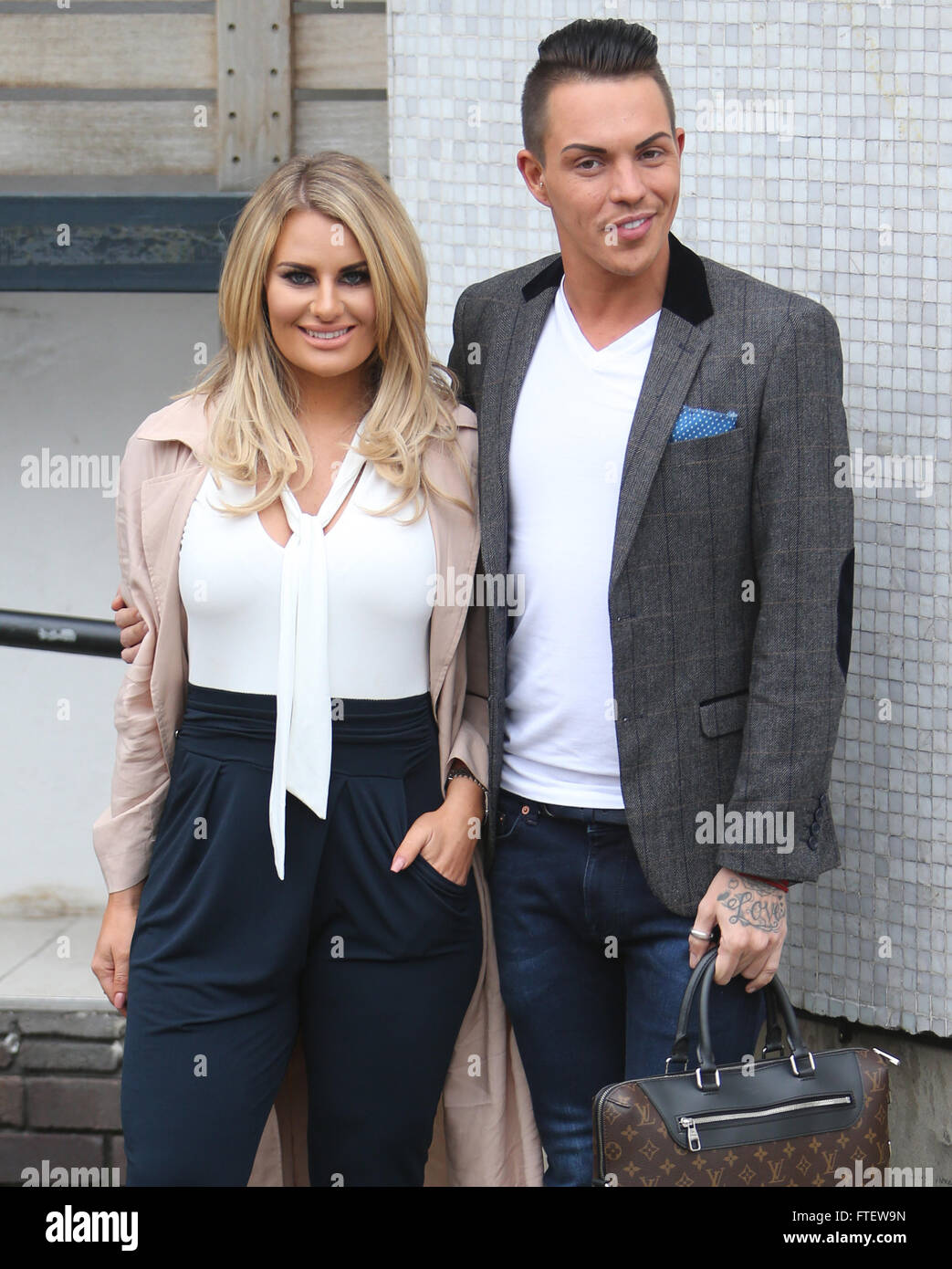 Bobby Norris and Danielle Armstrong outside ITV Studios Featuring Danielle Armstrong, Bobby