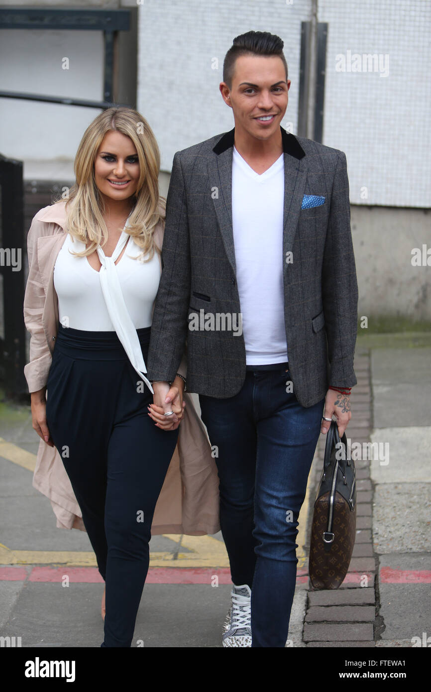 Bobby Norris and Danielle Armstrong outside ITV Studios Featuring Danielle Armstrong, Bobby