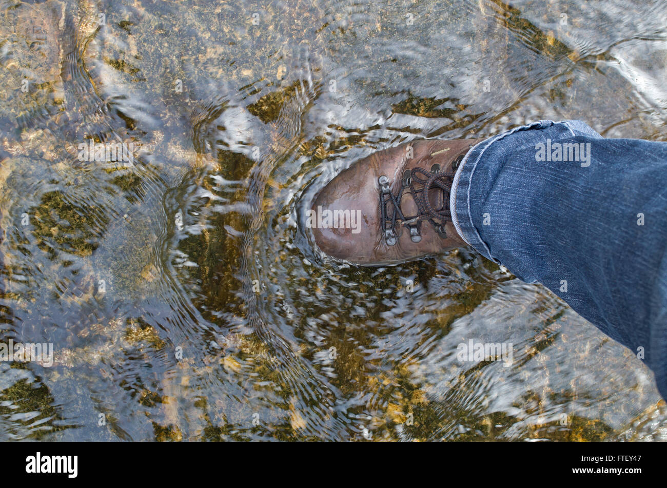 Waterproof walking shoes Stock Photo