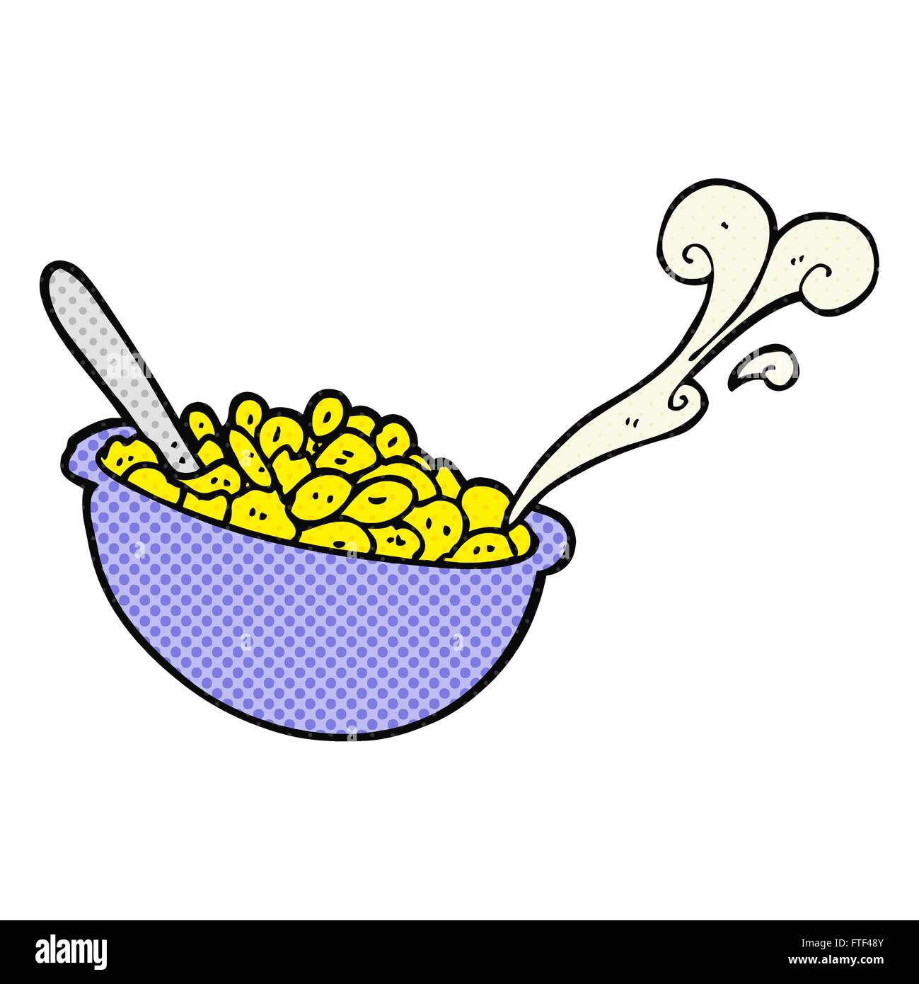 freehand drawn comic book style cartoon bowl of cereal Stock Vector ...