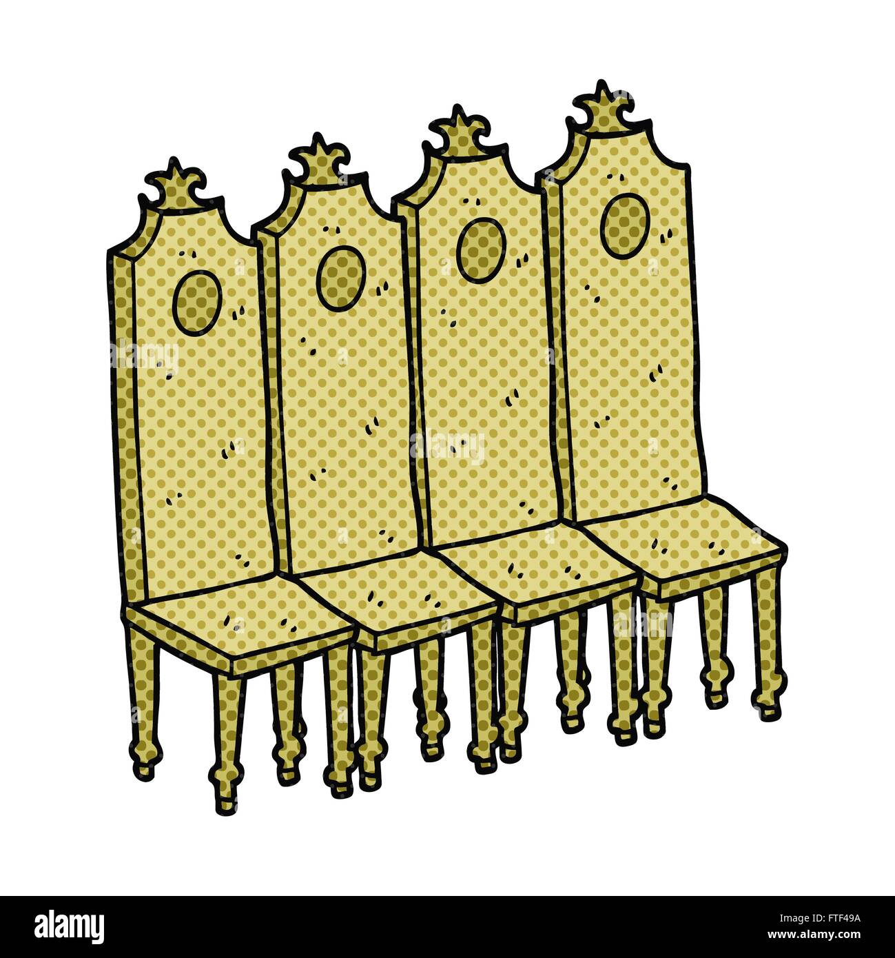 freehand drawn comic book style cartoon fancy chairs Stock Vector Image