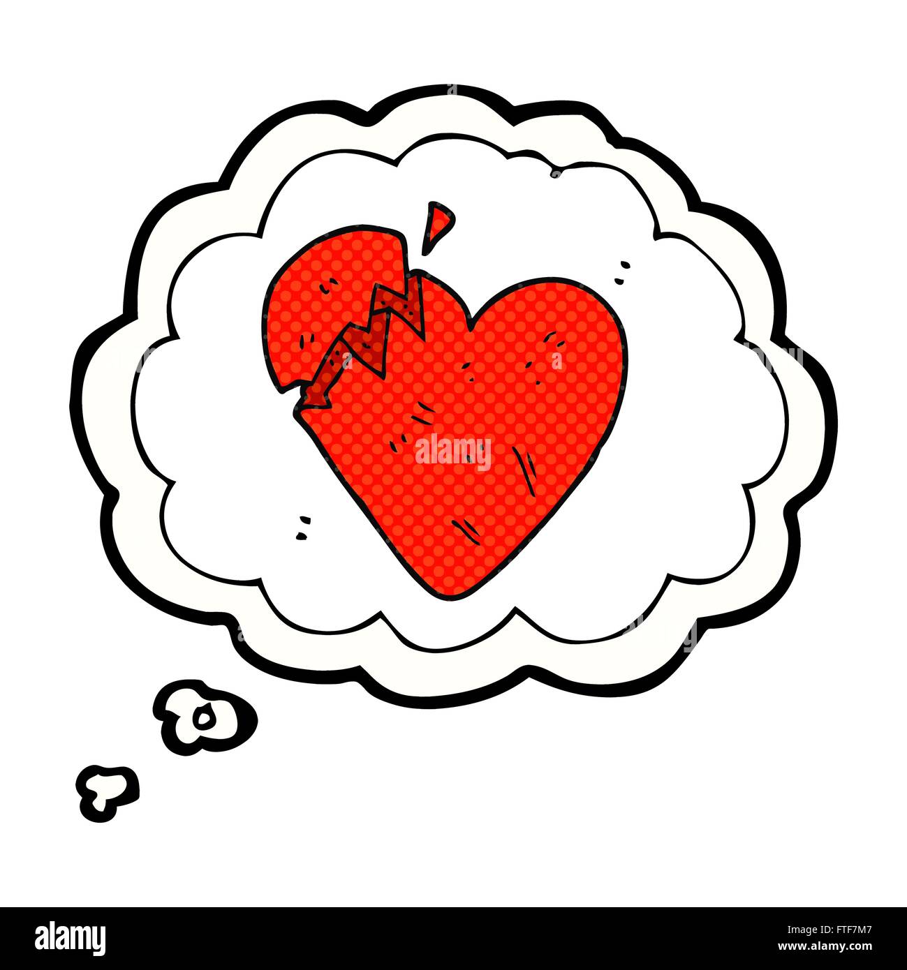 freehand drawn thought bubble cartoon broken heart Stock Vector Image ...