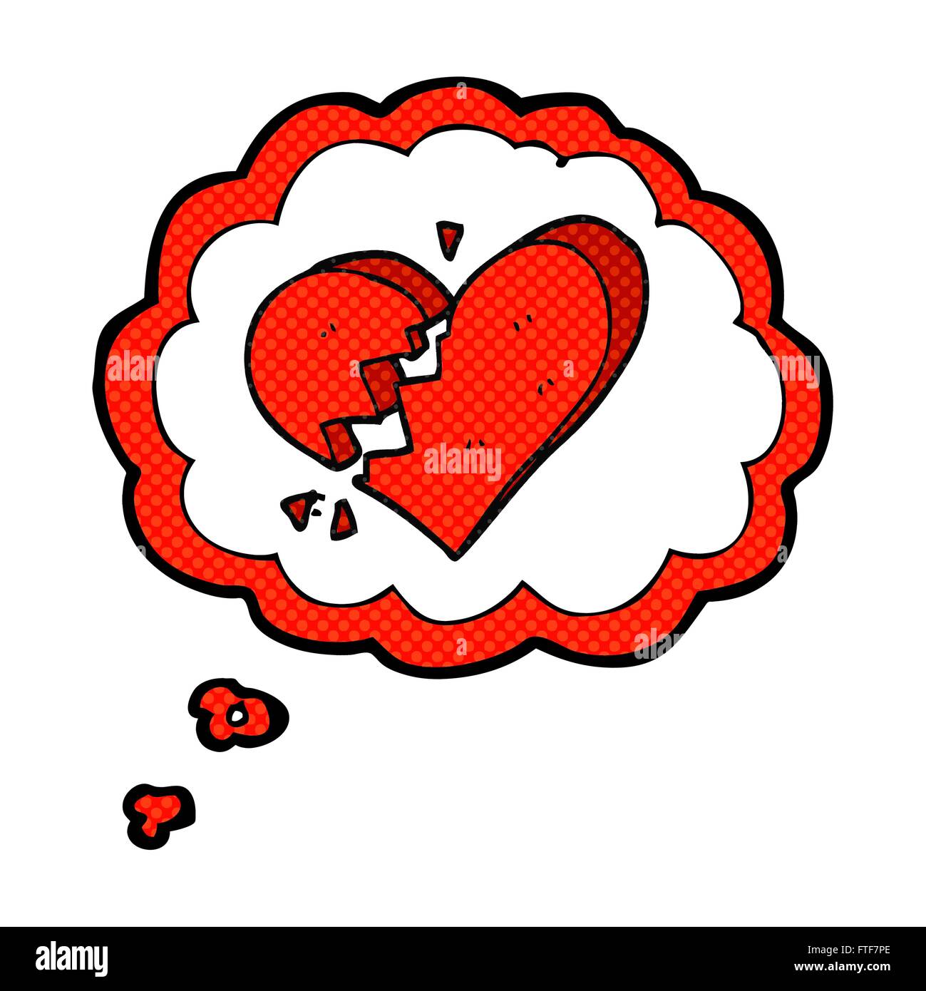 freehand drawn thought bubble cartoon broken heart Stock Vector Image ...