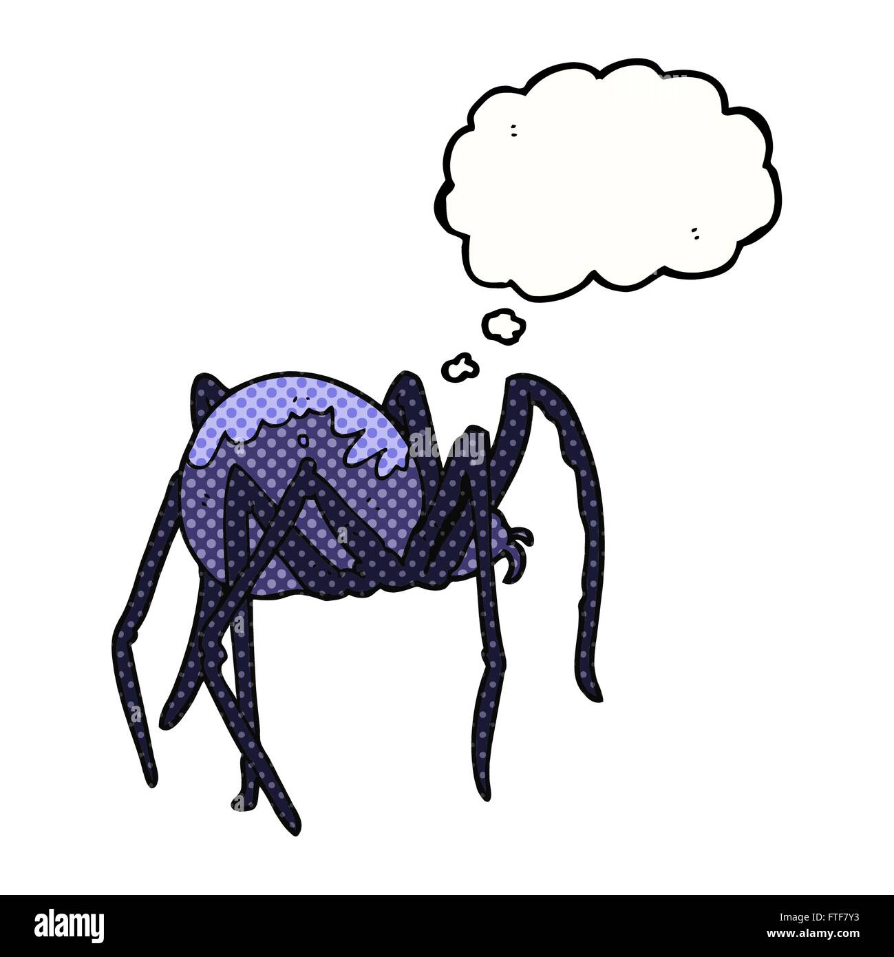 freehand drawn thought bubble cartoon creepy spider Stock Vector Image ...