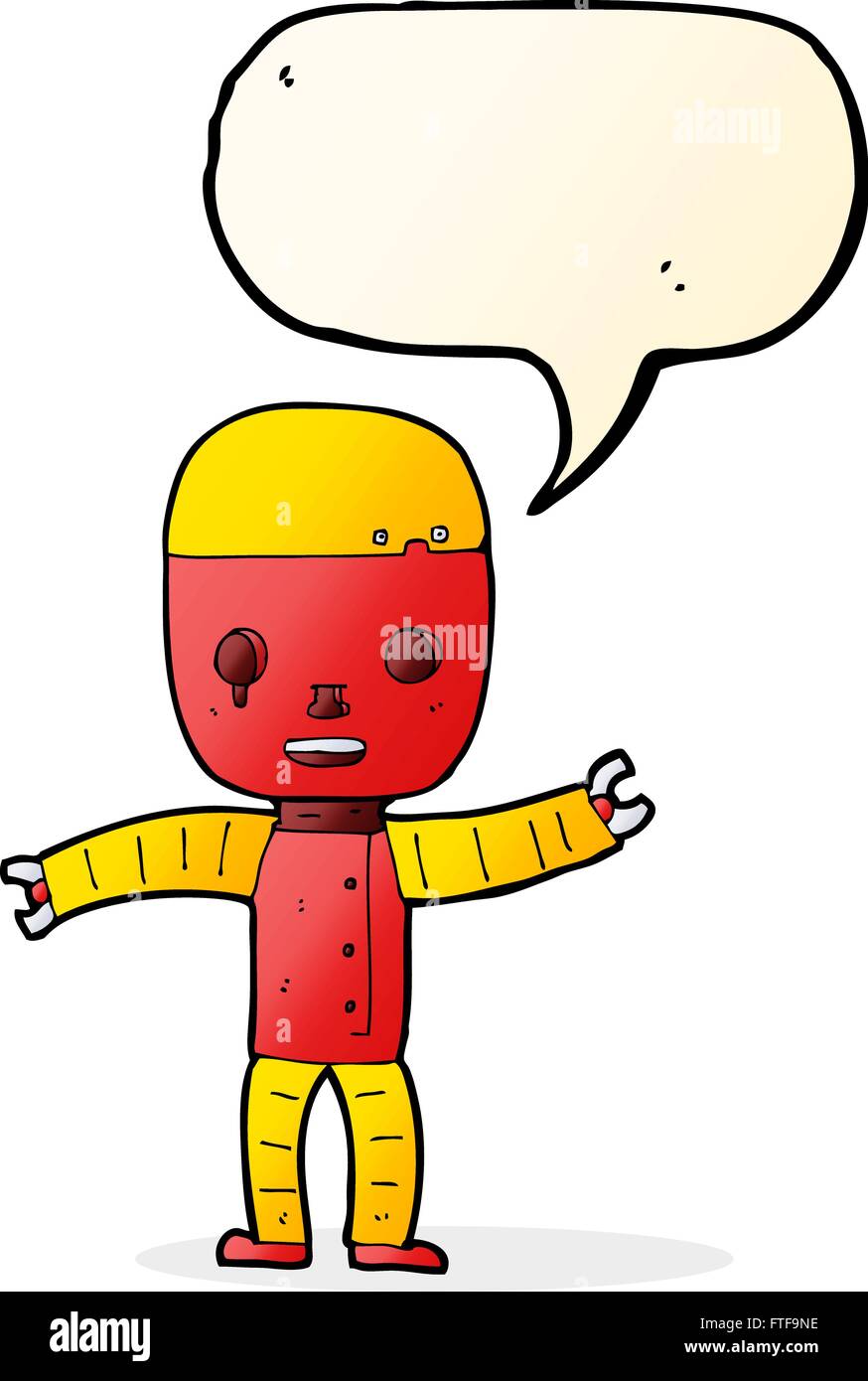 cartoon robot with speech bubble Stock Vector Image & Art - Alamy