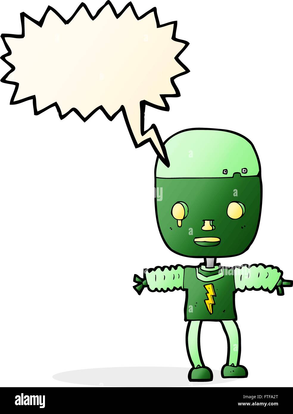 cartoon robot with speech bubble Stock Vector Image & Art - Alamy