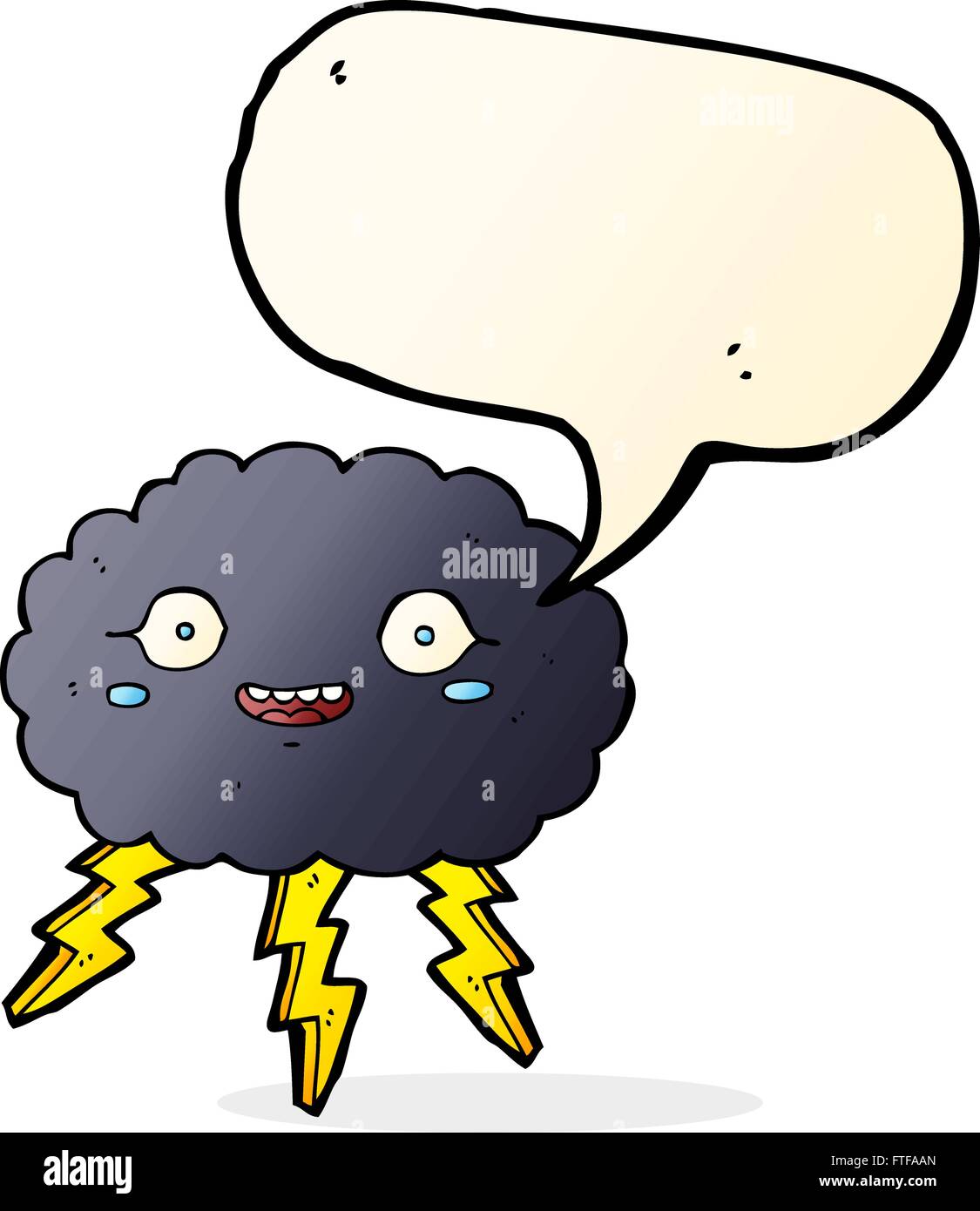 happy cartoon rain cloud with speech bubble Stock Vector Image & Art ...