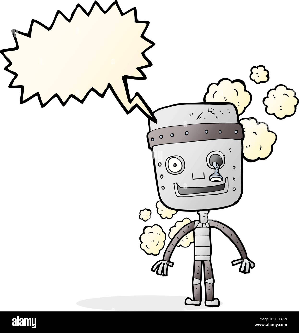 cartoon funny robot with speech bubble Stock Vector Image & Art - Alamy