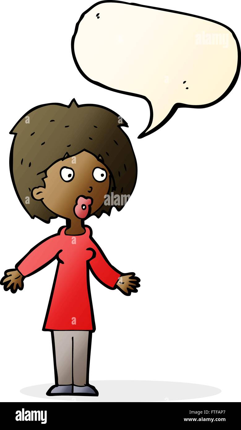 cartoon surprised woman with speech bubble Stock Vector Image & Art - Alamy