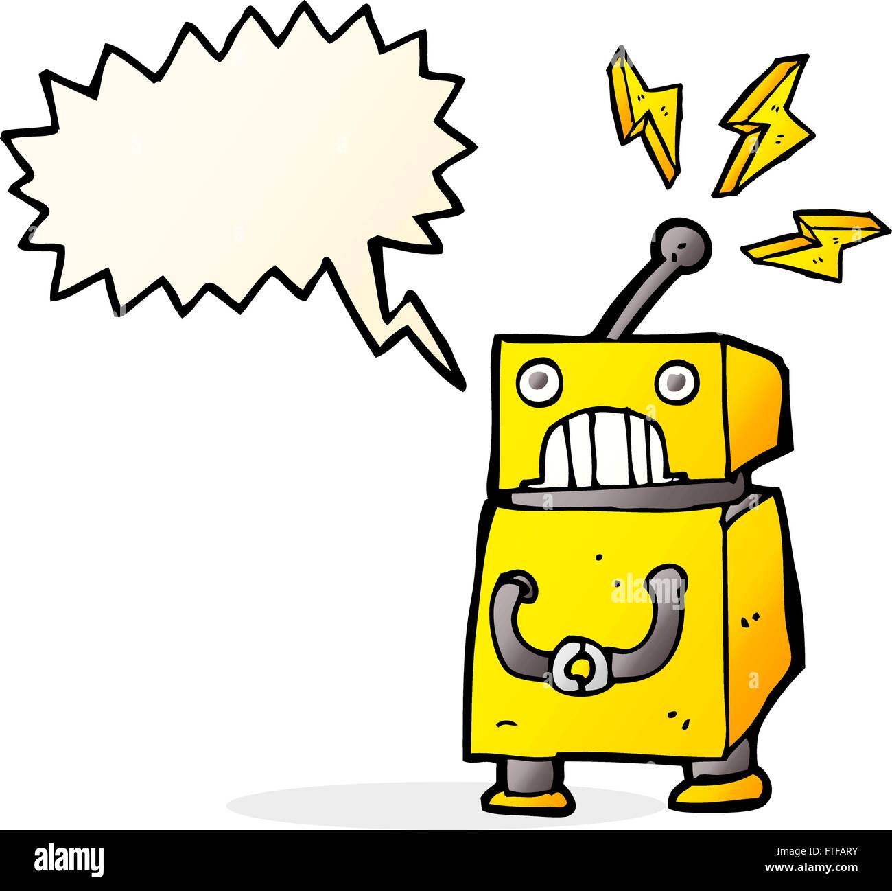 cartoon little robot with speech bubble Stock Vector Image & Art - Alamy