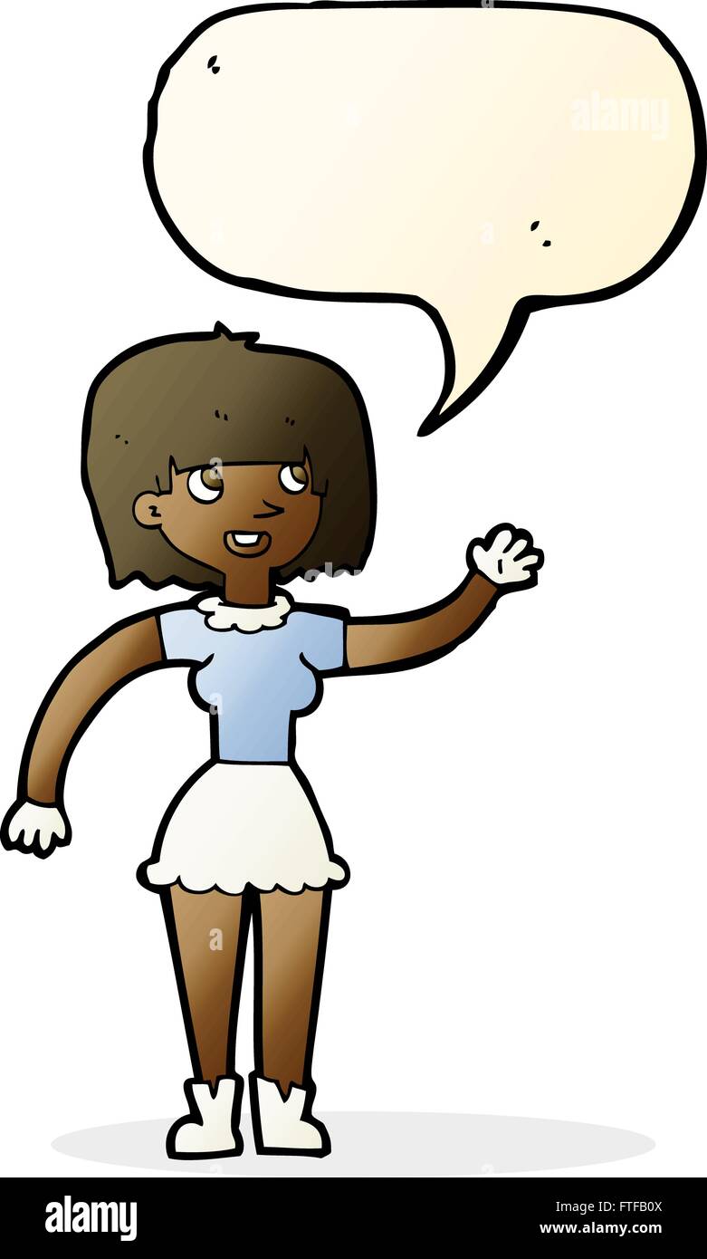 Cartoon girl waving bubble Stock Vector Images - Alamy
