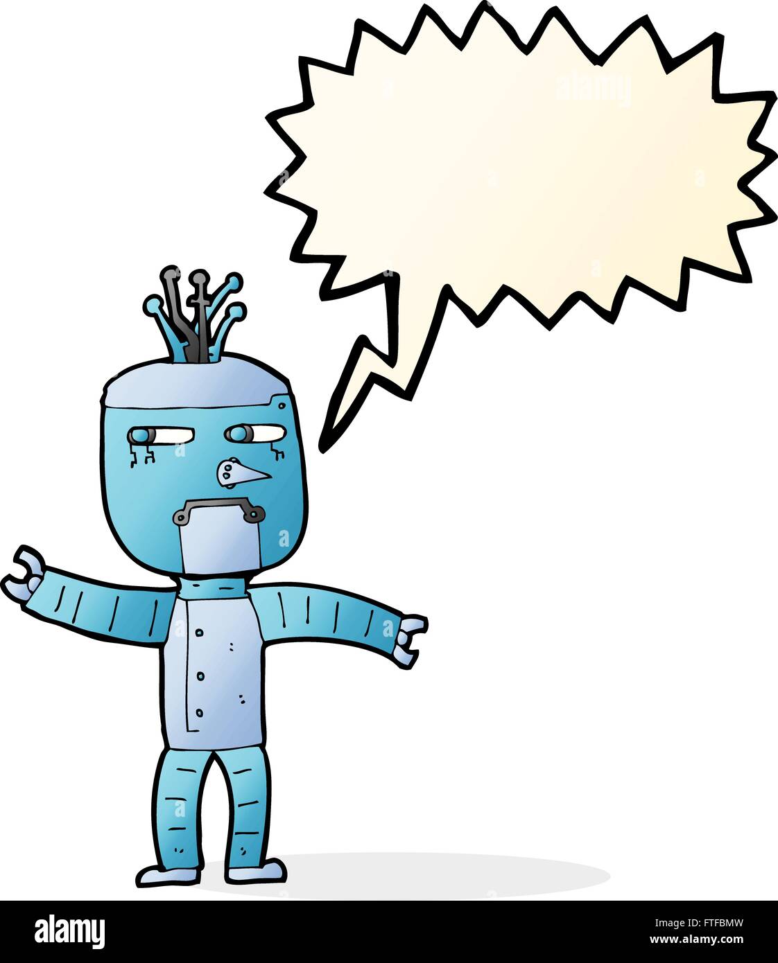 cartoon robot with speech bubble Stock Vector Image & Art - Alamy