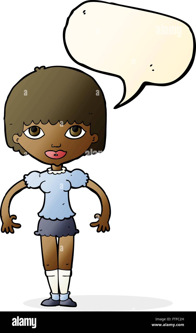 cartoon girl with speech bubble Stock Vector Image & Art - Alamy