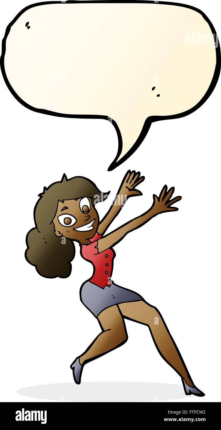 Cartoon jumping woman bubble hi-res stock photography and images - Alamy
