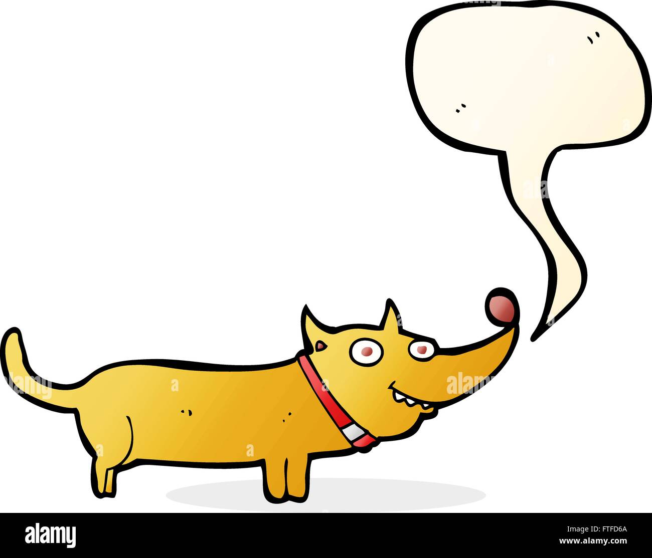 cartoon happy dog with speech bubble Stock Vector Image & Art - Alamy