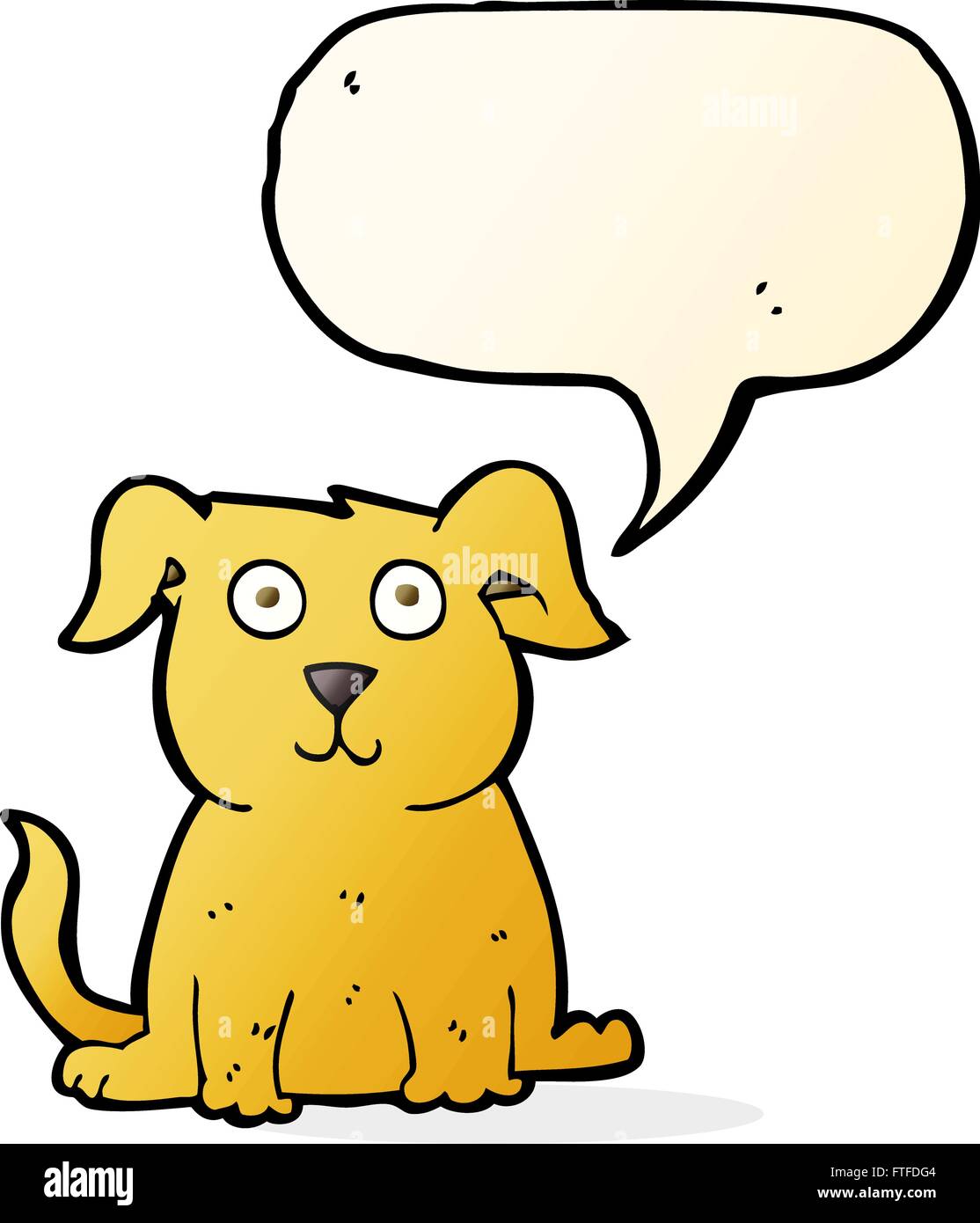 cartoon happy dog with speech bubble Stock Vector Image & Art - Alamy