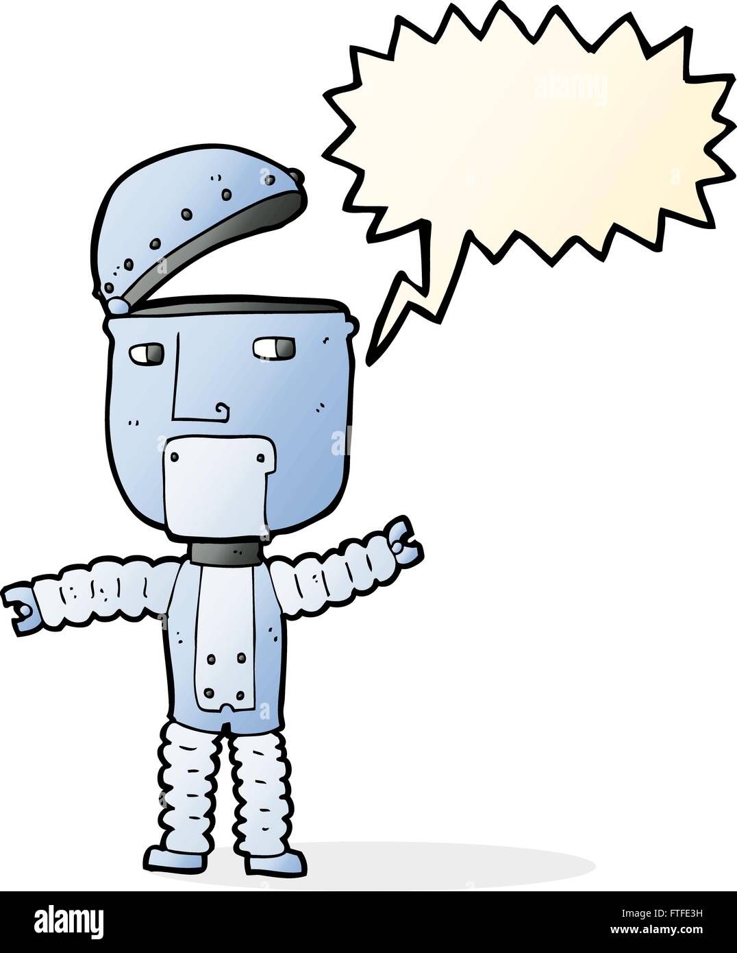 Funny cartoon robot open head hi-res stock photography and images - Alamy