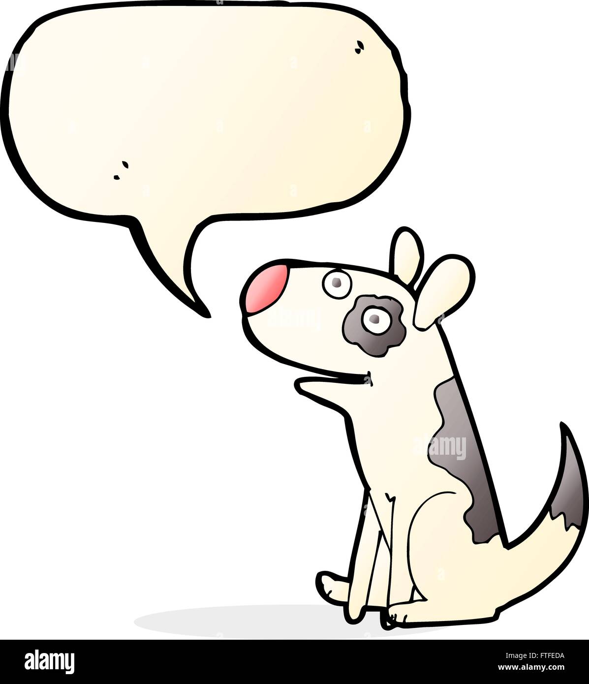 cartoon happy dog with speech bubble Stock Vector Image & Art - Alamy