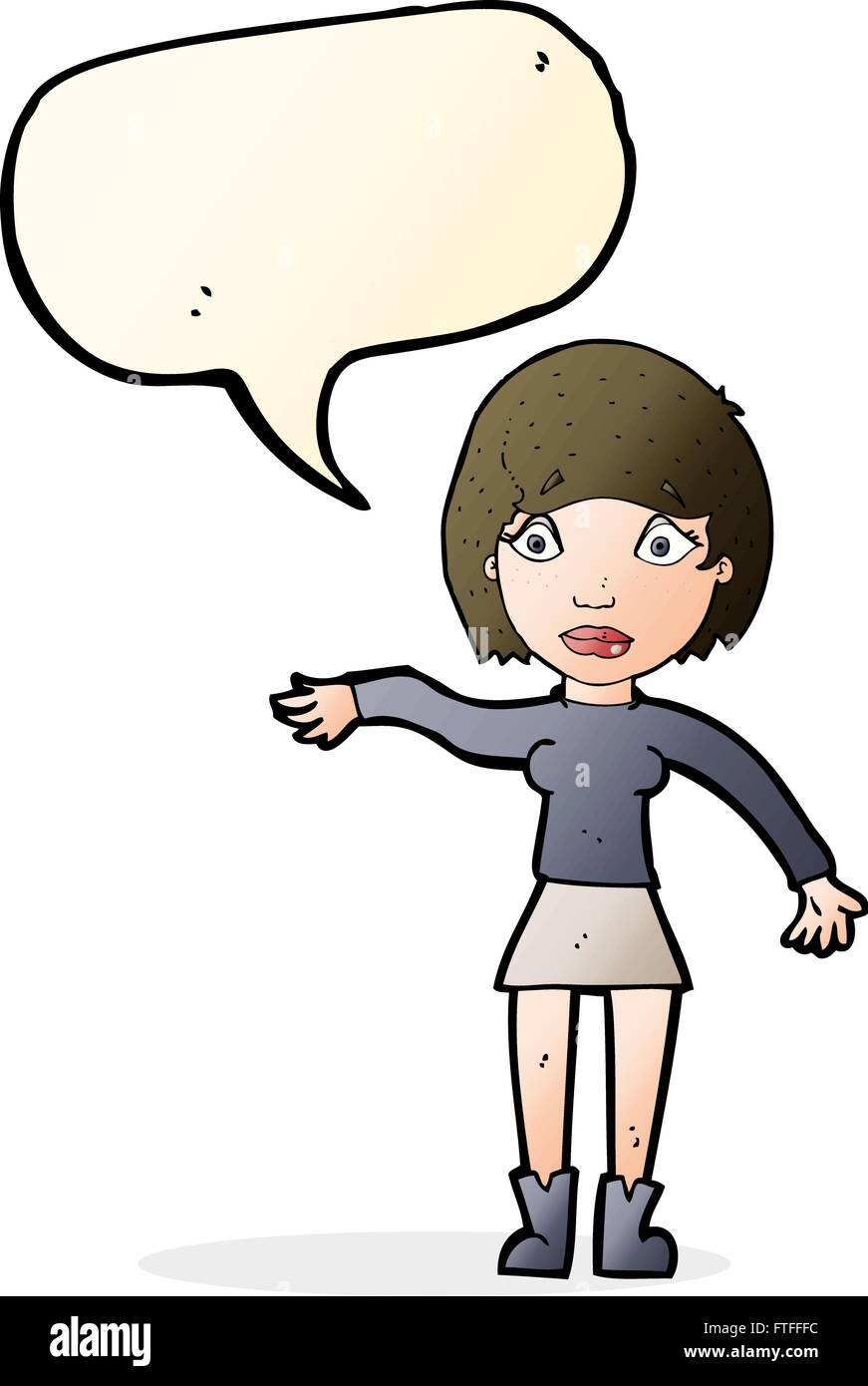 cartoon surprised woman with speech bubble Stock Vector Image & Art - Alamy