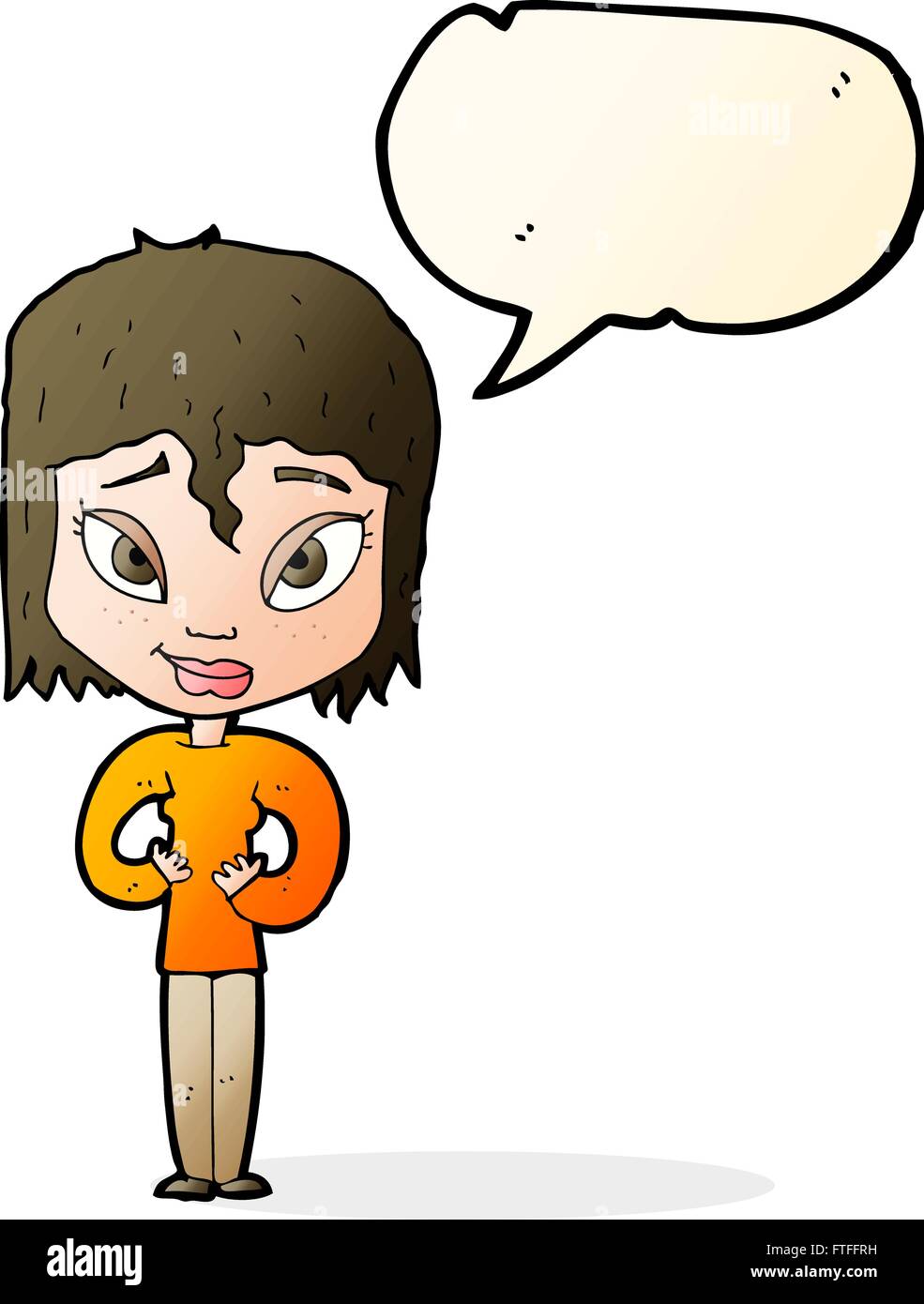Cartoon satisfied woman bubble hi-res stock photography and images - Alamy