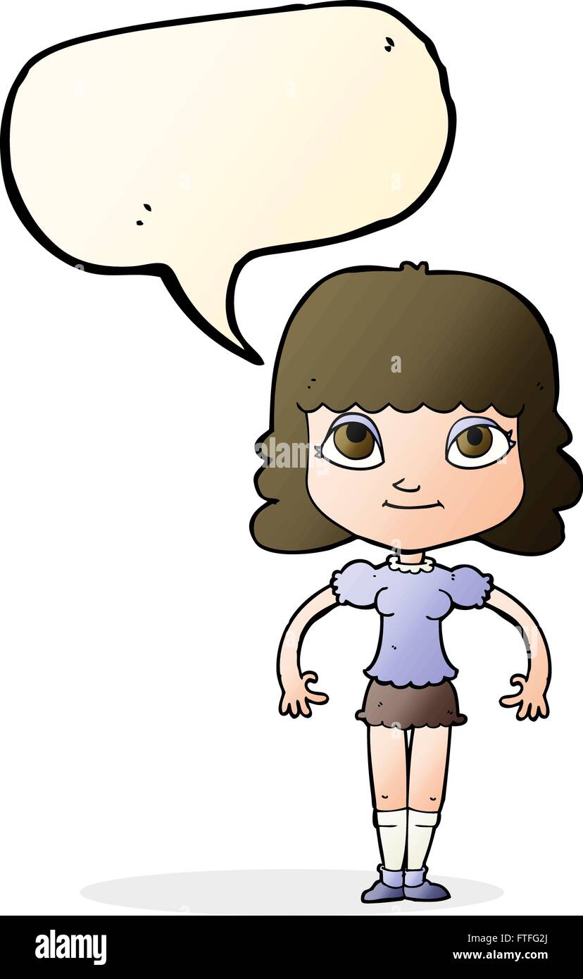 cartoon girl with speech bubble Stock Vector Image & Art - Alamy