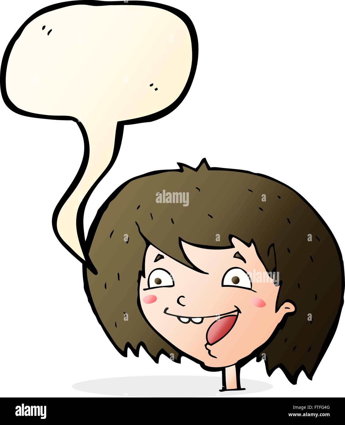cartoon happy girl with speech bubble Stock Vector Image & Art - Alamy