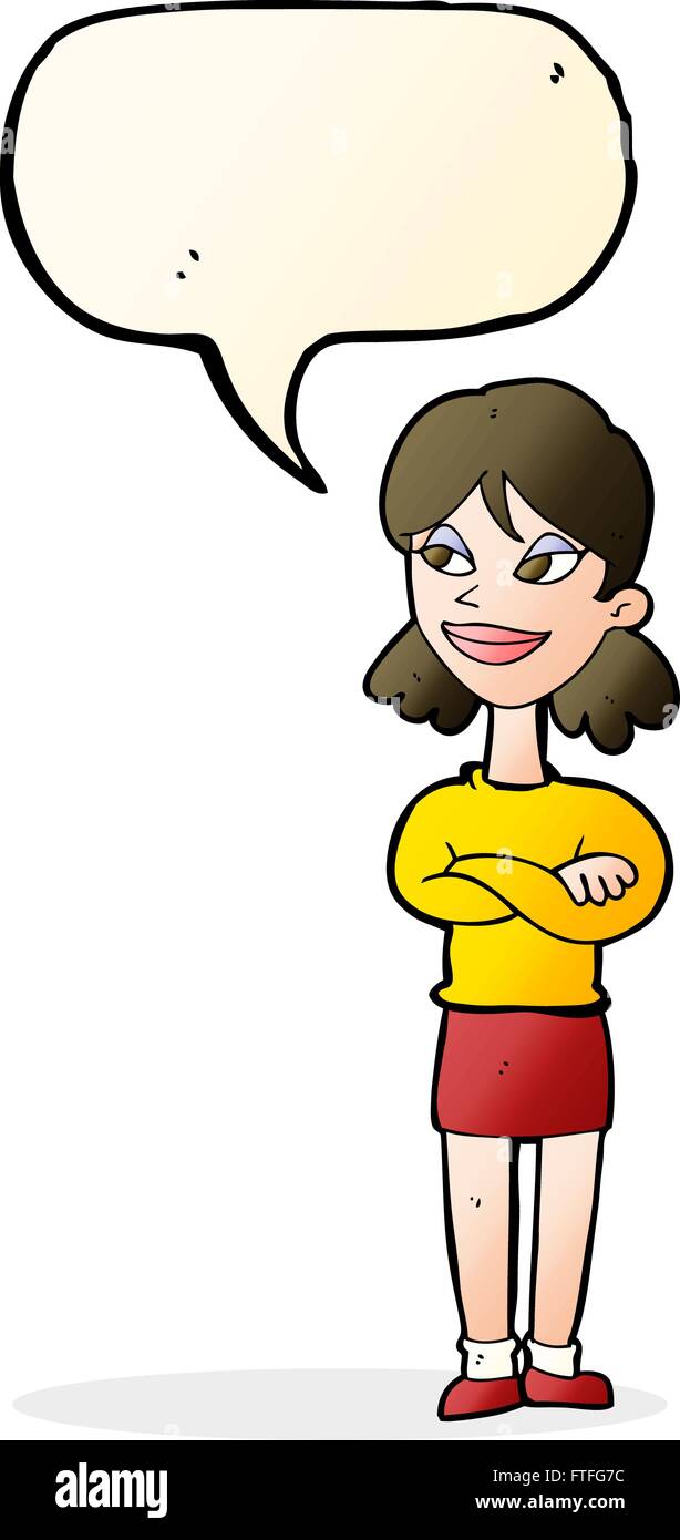 Cartoon satisfied woman bubble hi-res stock photography and images - Alamy