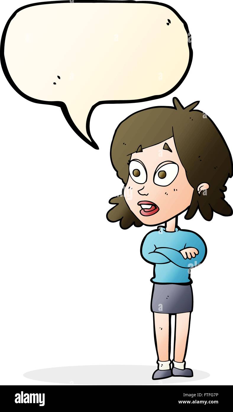 cartoon surprised woman with speech bubble Stock Vector Image & Art - Alamy