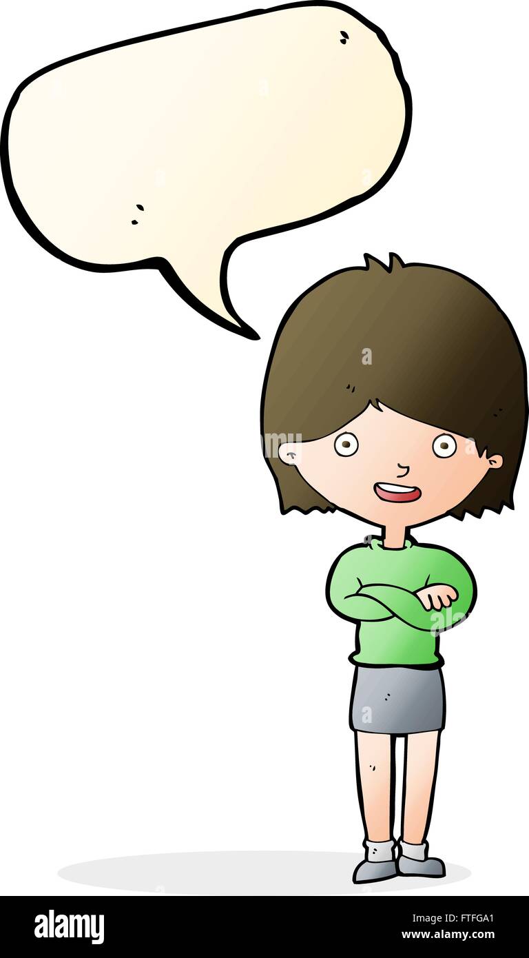 Cartoon satisfied woman bubble hi-res stock photography and images - Alamy