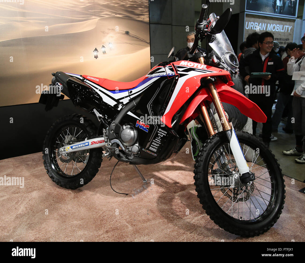 Japanese Motorcycle Giant Honda Motor Displays CRF250 Rally Prototype At The Tokyo Show In On Sunday March 27 2016