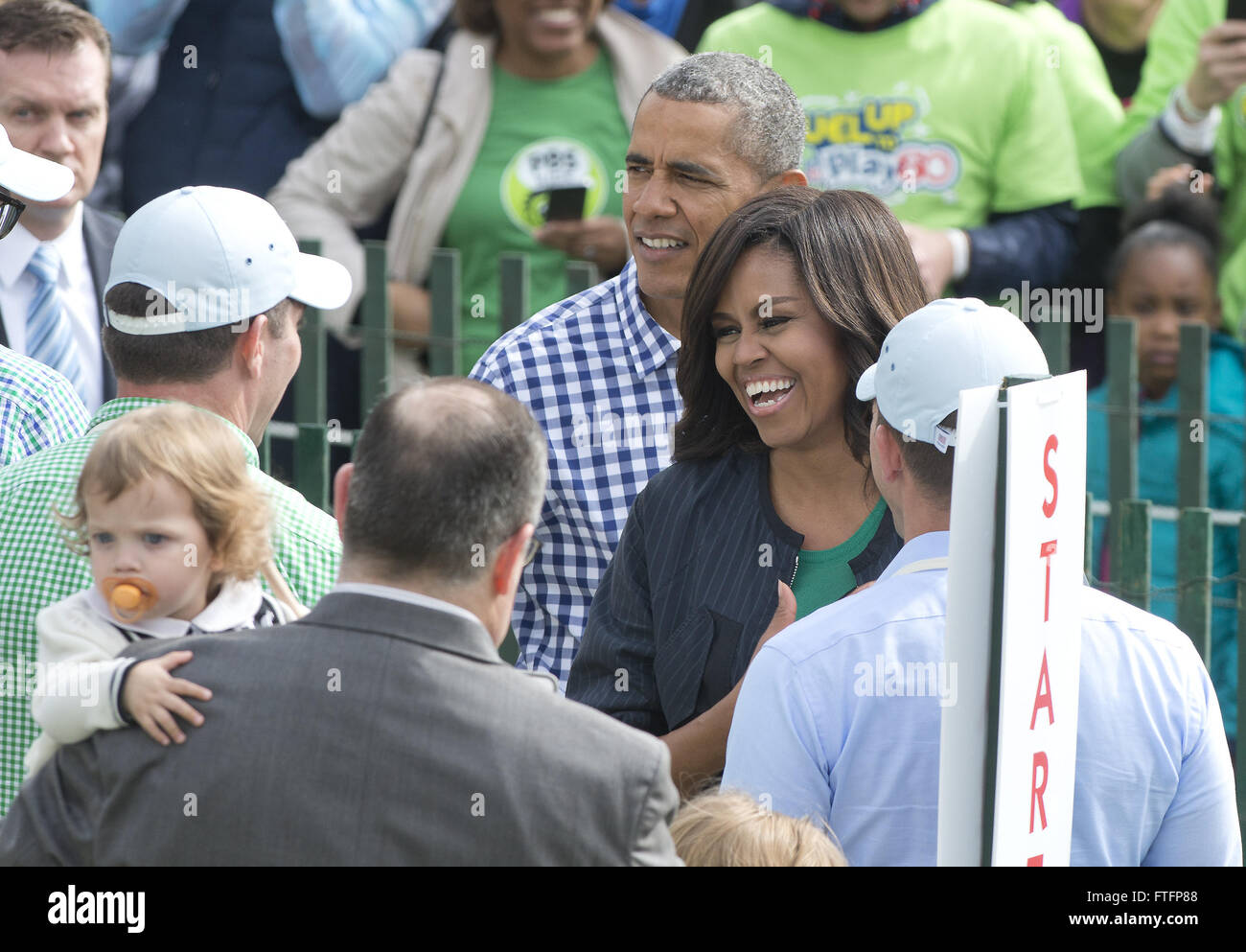 Washington, District of Columbia, USA. 28th Mar, 2016. United States President Barack Obama and first lady Michelle Obama host the 2016 White House Easter Egg Roll on the South Lawn of the White House in Washington, DC on Monday, March 28, 2016.Credit: Ron Sachs/CNP © Ron Sachs/CNP/ZUMA Wire/Alamy Live News Stock Photo